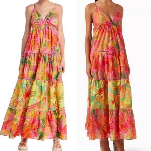 New Farm Rio Mixed Bird Printed Maxi Dress - Picture 1 of 14